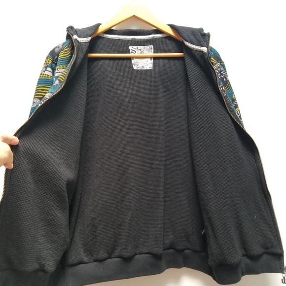 Vintage World Industries Zip Up Heavy Hoodie Jacket Abstract Print Youth XL - Picture 8 of 12